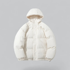 Unisex Puffer Kurze Kapuzenjacke | Reißverschluss