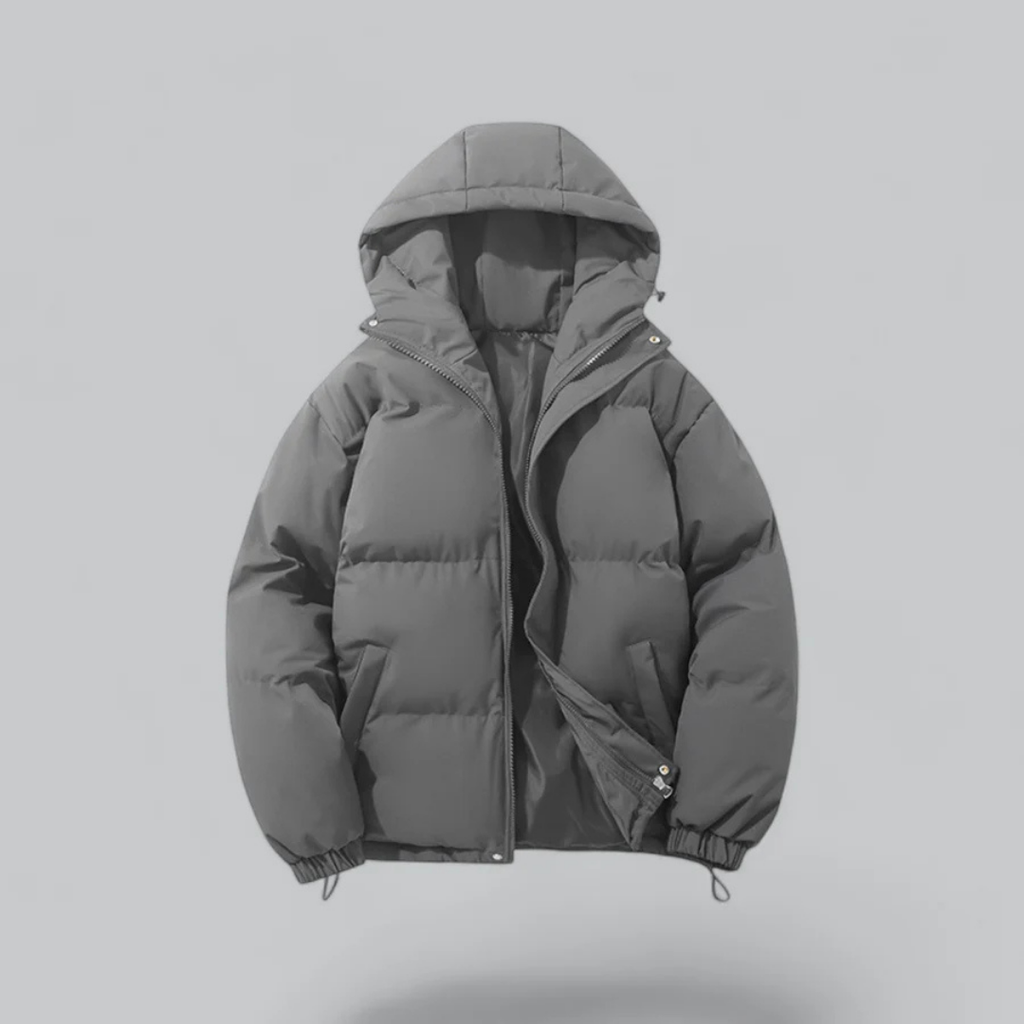 Unisex Puffer Kurze Kapuzenjacke | Reißverschluss