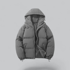 Unisex Puffer Kurze Kapuzenjacke | Reißverschluss