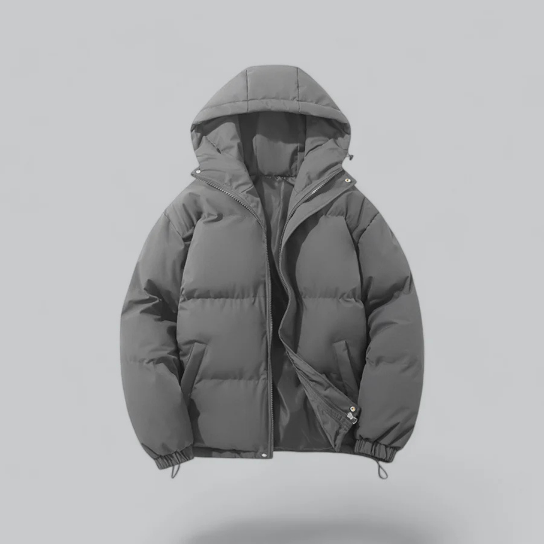 Unisex Puffer Kurze Kapuzenjacke | Reißverschluss