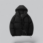 Unisex Puffer Kurze Kapuzenjacke | Reißverschluss