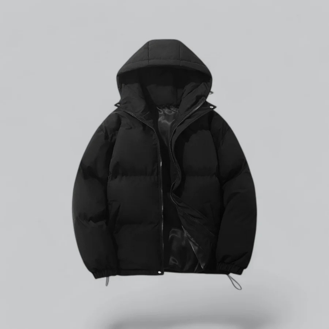 Unisex Puffer Kurze Kapuzenjacke | Reißverschluss