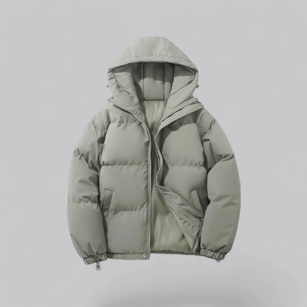 Unisex Puffer Kurze Kapuzenjacke | Reißverschluss