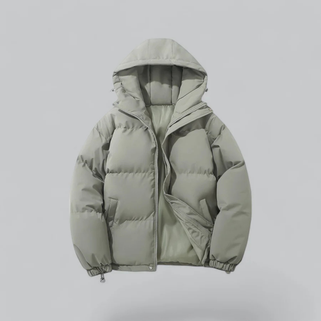 Unisex Puffer Kurze Kapuzenjacke | Reißverschluss