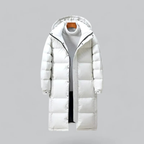 Herren Lange Puffer Knopf Daunenjacke | Kapuze