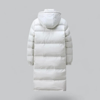 Herren Lange Puffer Knopf Daunenjacke | Kapuze