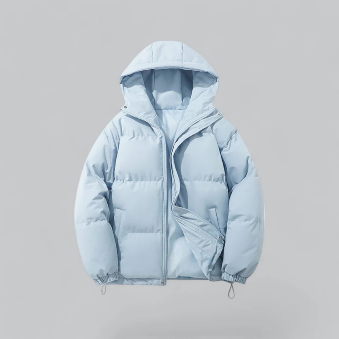 Unisex Puffer Kurze Kapuzenjacke | Reißverschluss