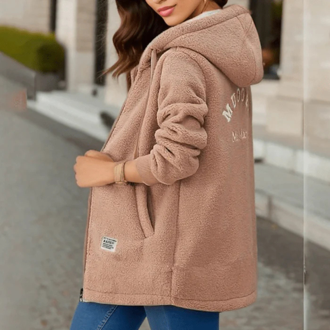 Damen Langarm Winter Warm Kapuzenjacke | Lange