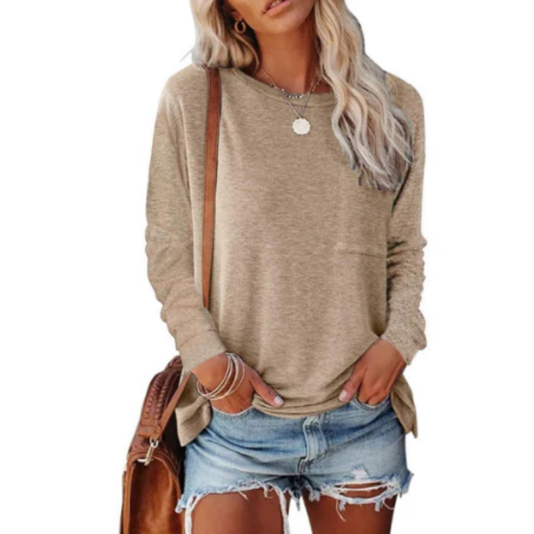 Jaxony | Rundhalsausschnitt Langarm Damen T-Shirt