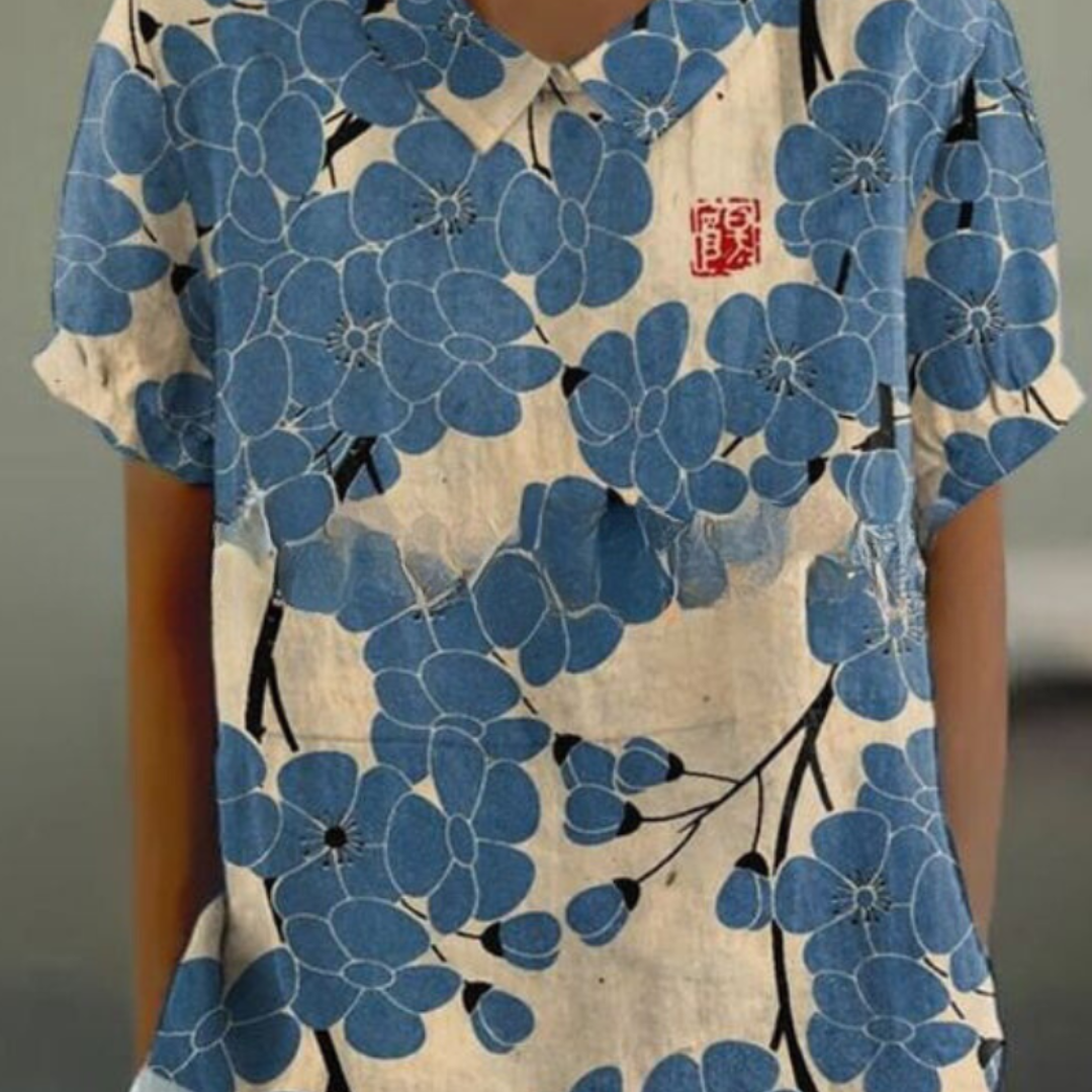 Damen Moderne Blumenbluse | Sommer