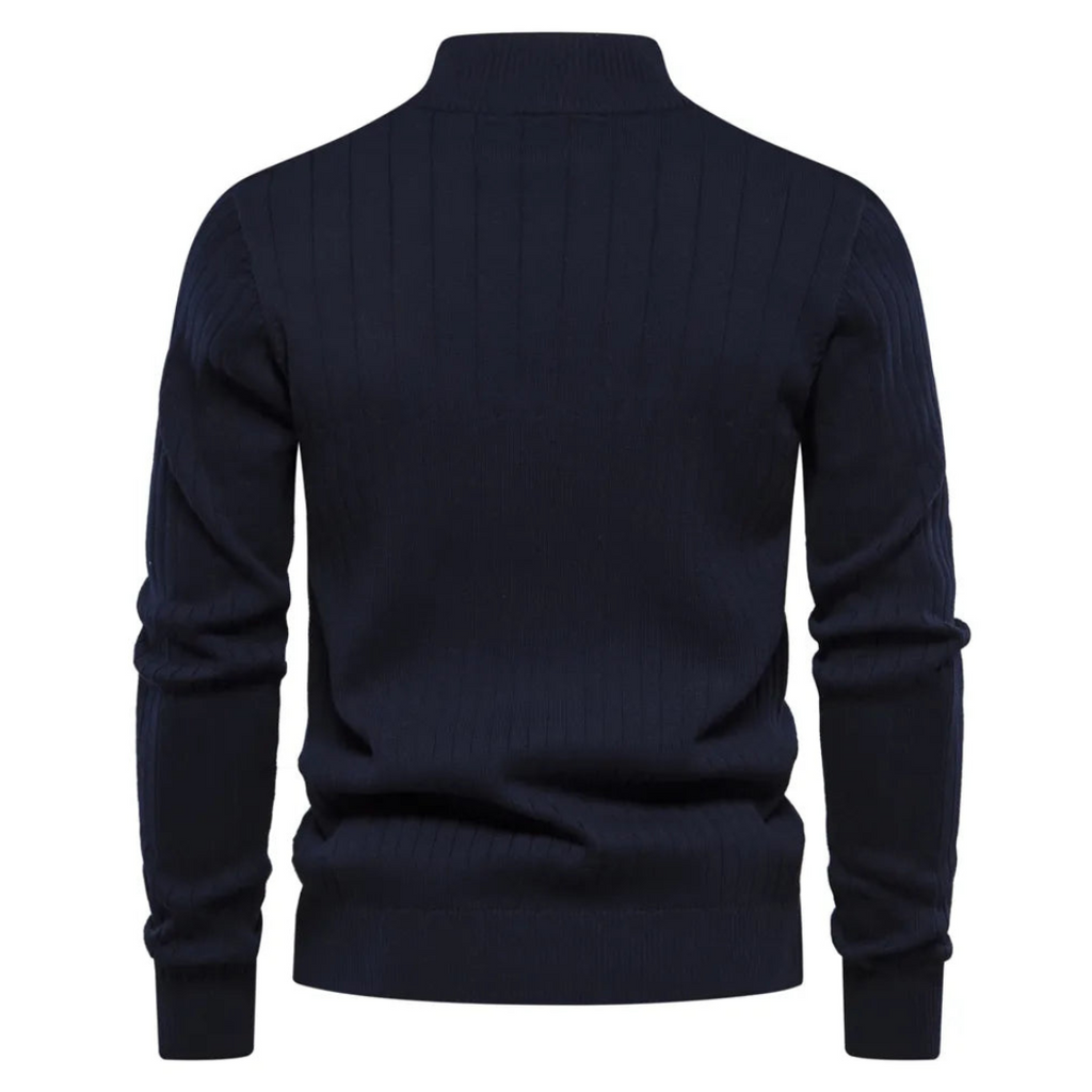 Herren Halber Reißverschluss Strickpullover | Langarm