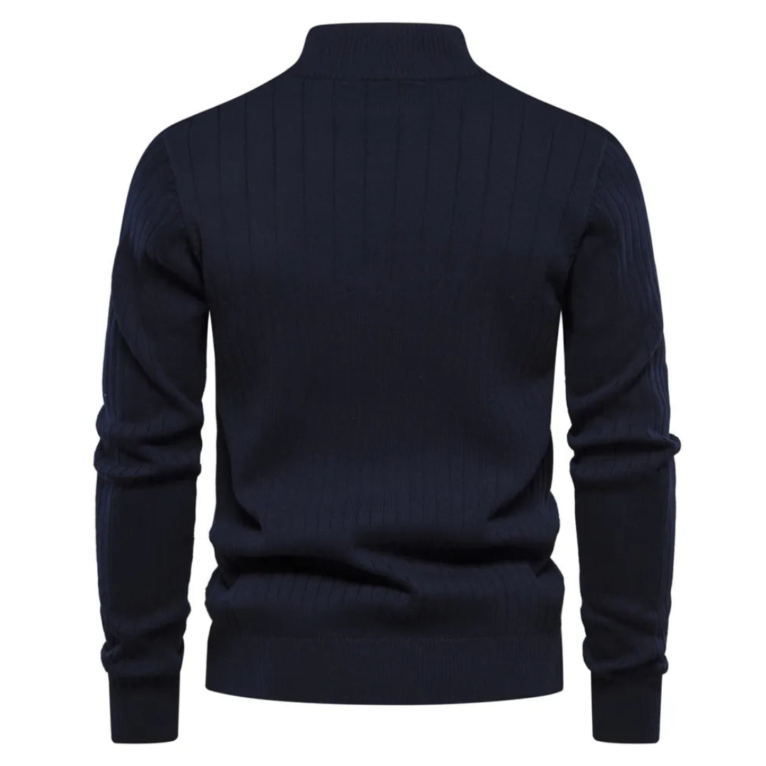 Herren Halber Reißverschluss Strickpullover | Langarm