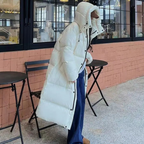 Damen Lange Winter Puffer Daunenjacke | Kapuze