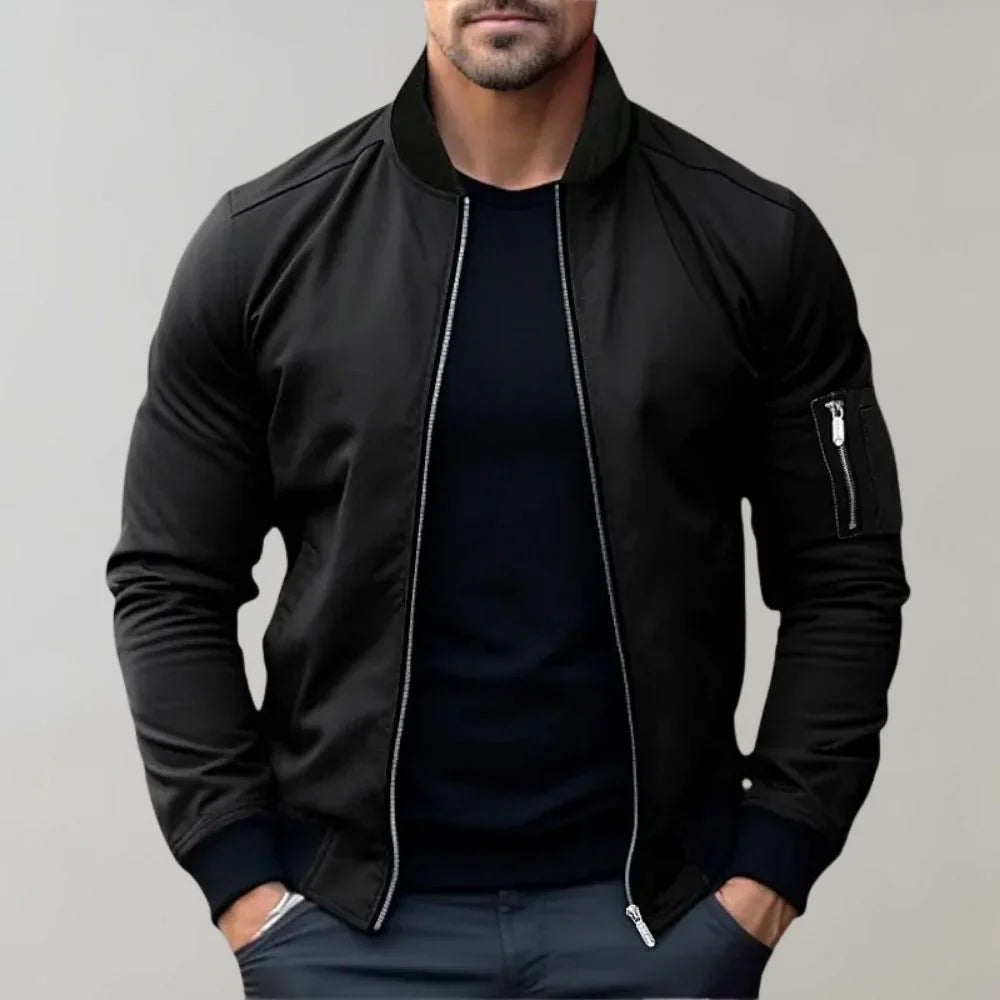Herren Lässige Bomber Langarm Jacke | Reißverschluss