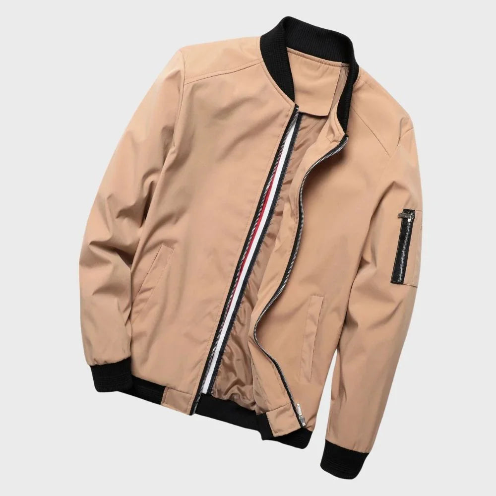 Herren Lässige Bomber Langarm Jacke | Reißverschluss
