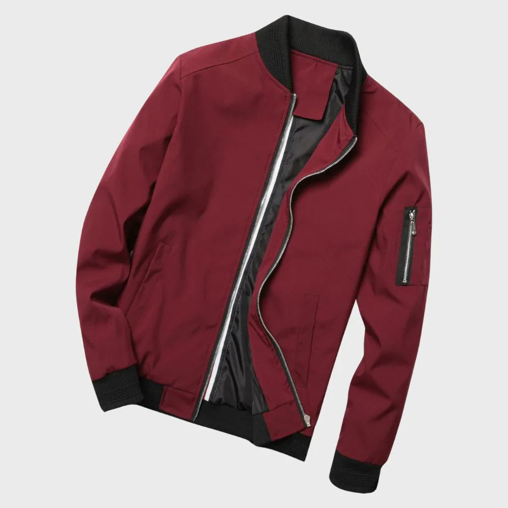 Herren Lässige Bomber Langarm Jacke | Reißverschluss