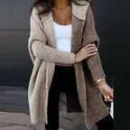 Cascamin | Damen Kapuze Lange Strickjacke | Warm