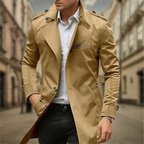 Cayseon | Moderner Zweireihiger Trenchcoat Herren | Lang
