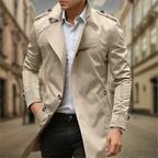 Cayseon | Moderner Zweireihiger Trenchcoat Herren | Lang