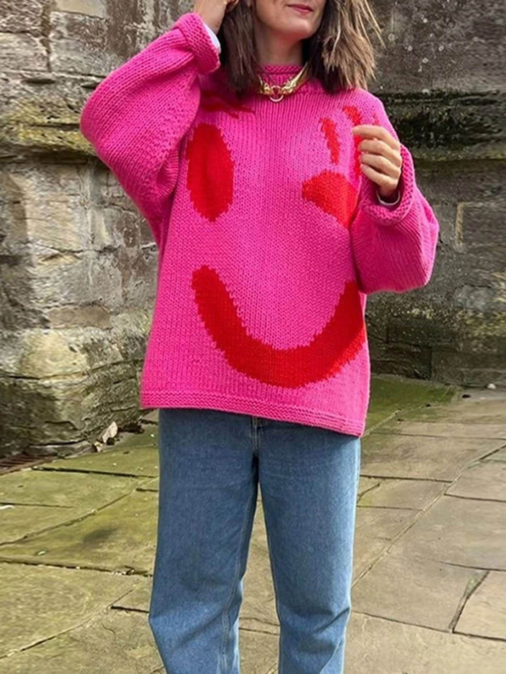 Arabellan | Damen Überdimensionaler Strickpullover | Langarm