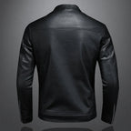 Herren Schlanke Passform Bikerjacke | Schwarz
