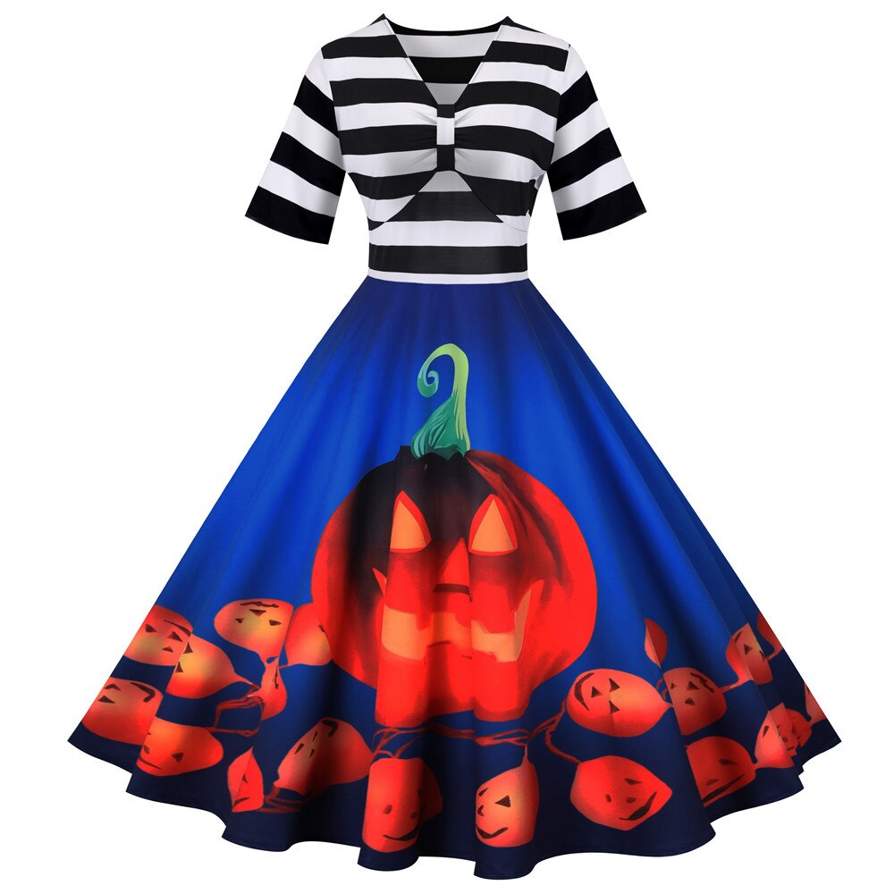 Kürbisschaukel Jahrgang Halloween Kostüm Kleid | Midi