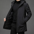 Herren Reißverschluss Kapuze Lange Jacke | Winter