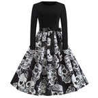 Gothic Karikatur Lange Ärmel Halloween Kostüm Kleid | Mini