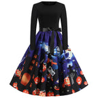 Gothic Karikatur Lange Ärmel Halloween Kostüm Kleid | Mini