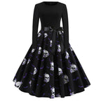 Gothic Karikatur Lange Ärmel Halloween Kostüm Kleid | Mini