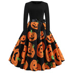 Gothic Karikatur Lange Ärmel Halloween Kostüm Kleid | Mini