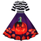 Kürbisschaukel Jahrgang Halloween Kostüm Kleid | Midi