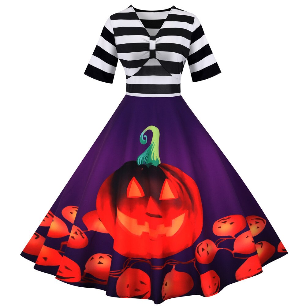 Kürbisschaukel Jahrgang Halloween Kostüm Kleid | Midi