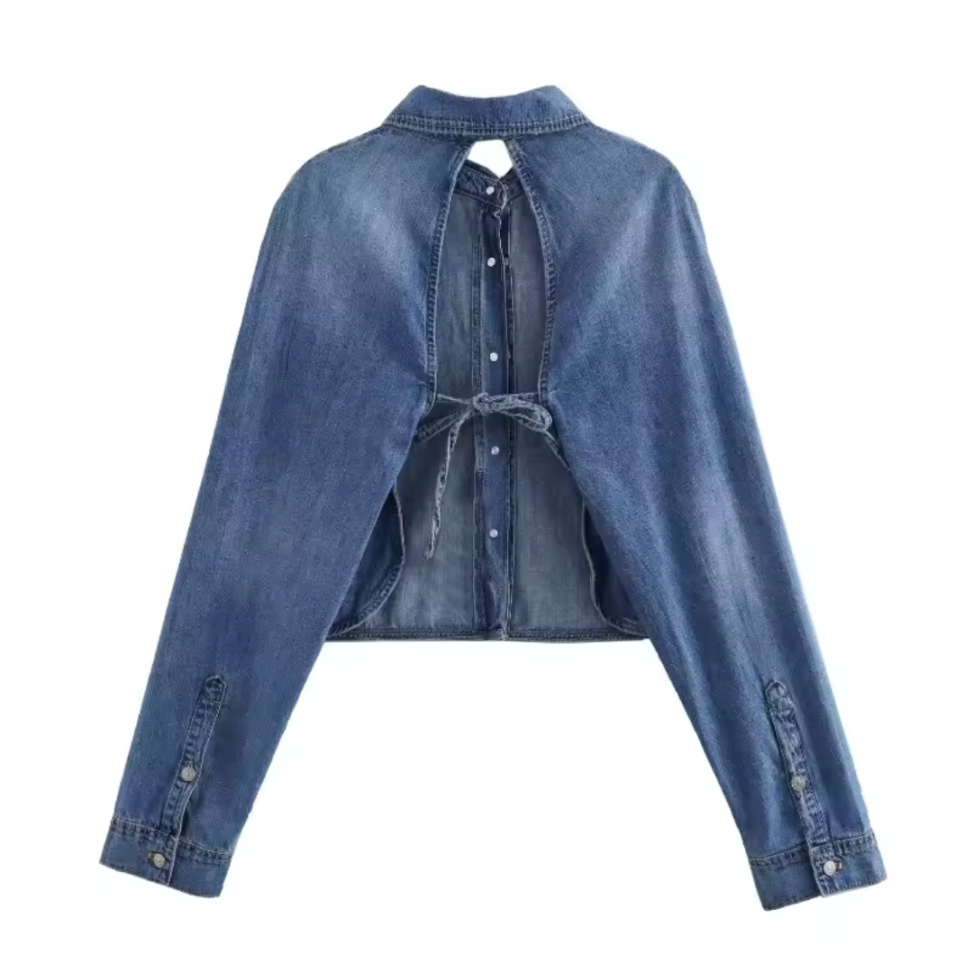 Damen Gekürzte Knopf Daunenjacke | Langarm