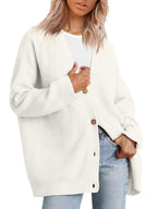 Damen Strickjacke mit V-Ausschnitt und Knöpfen | Lange Ärmel