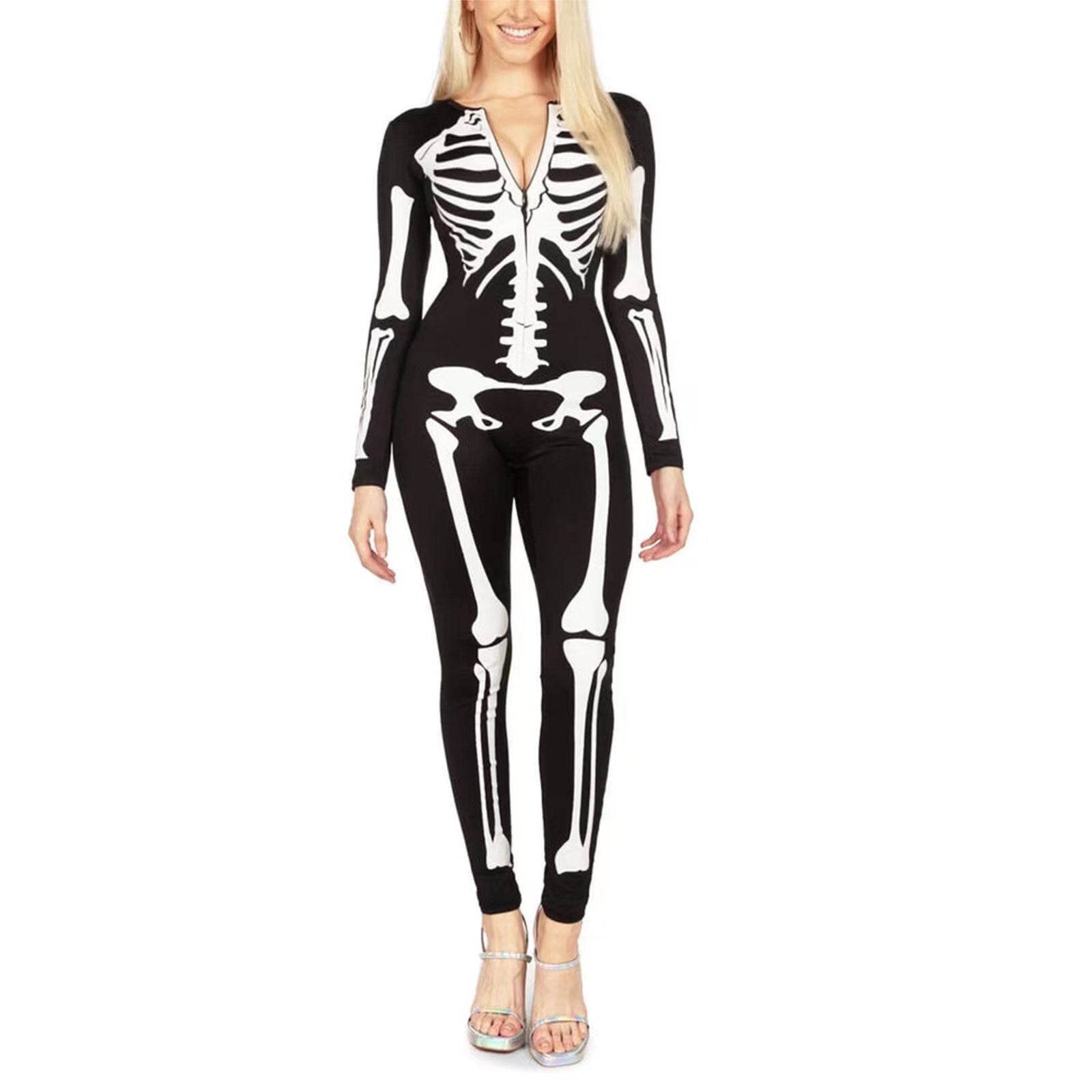Skelett Gespenstischer Druck Halloween Kostüm