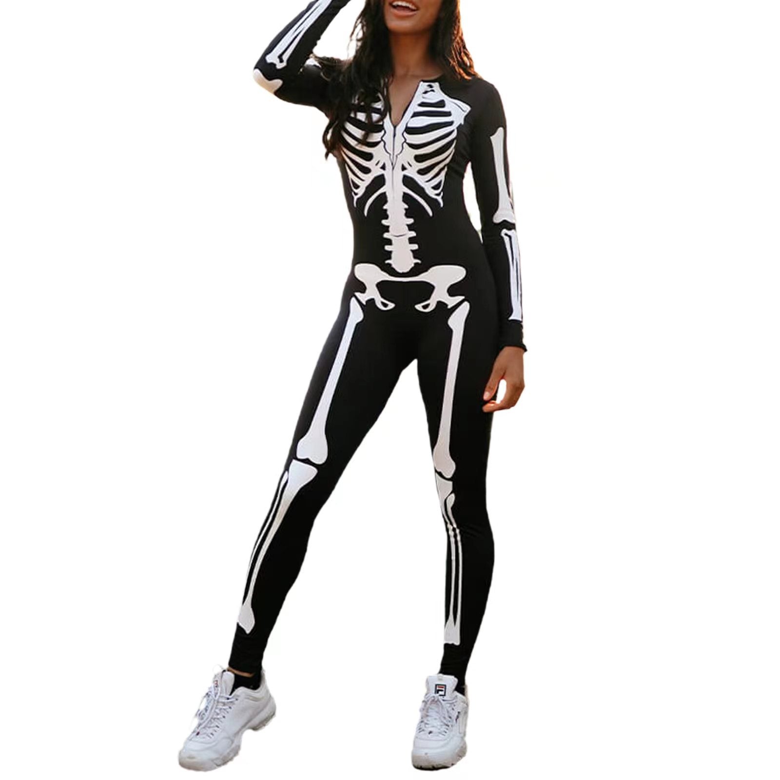 Skelett Gespenstischer Druck Halloween Kostüm