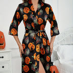 Gespenstisches Kürbis-Muster Halloween Kostüm Robe