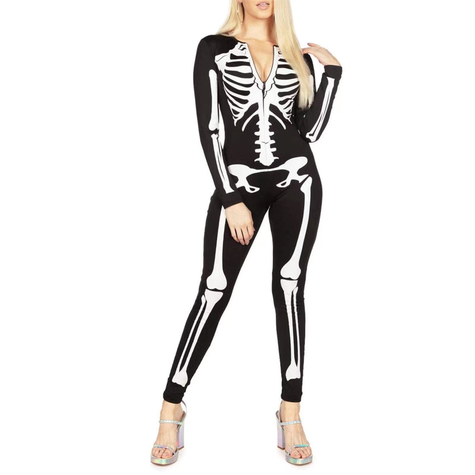 Skelett Gespenstischer Druck Halloween Kostüm
