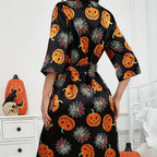 Gespenstisches Kürbis-Muster Halloween Kostüm Robe