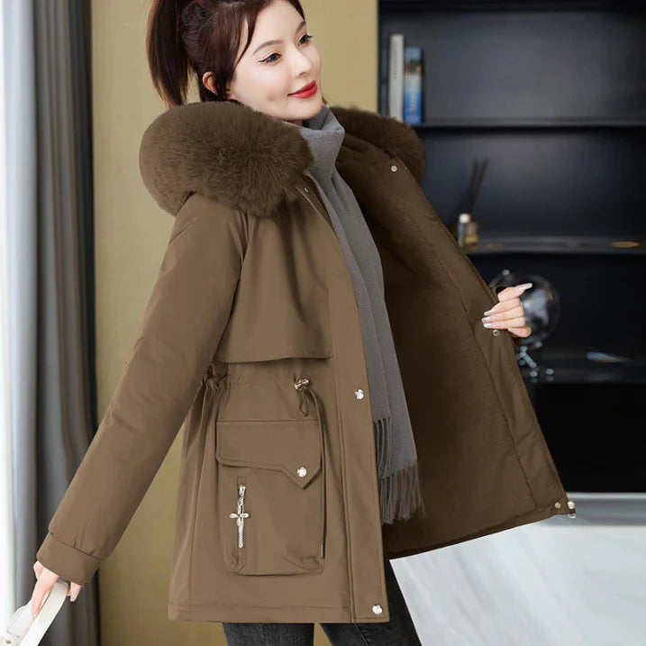 Damen Warme Winterparka Jacke | Kurze