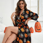 Gespenstisches Kürbis-Muster Halloween Kostüm Robe