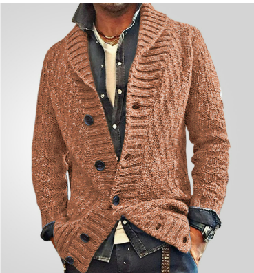 Sigismund | Herren Knopf Daunen Strickjacke | Strick