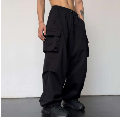 Herren weitem Bein Cargo Hose | Mehrere Taschen