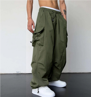Herren weitem Bein Cargo Hose | Mehrere Taschen