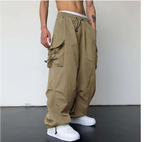 Herren weitem Bein Cargo Hose | Mehrere Taschen
