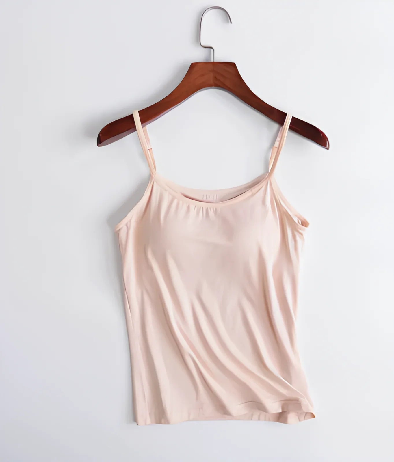 Damen Bequemes Cami Oberteil | Eingebauter BH