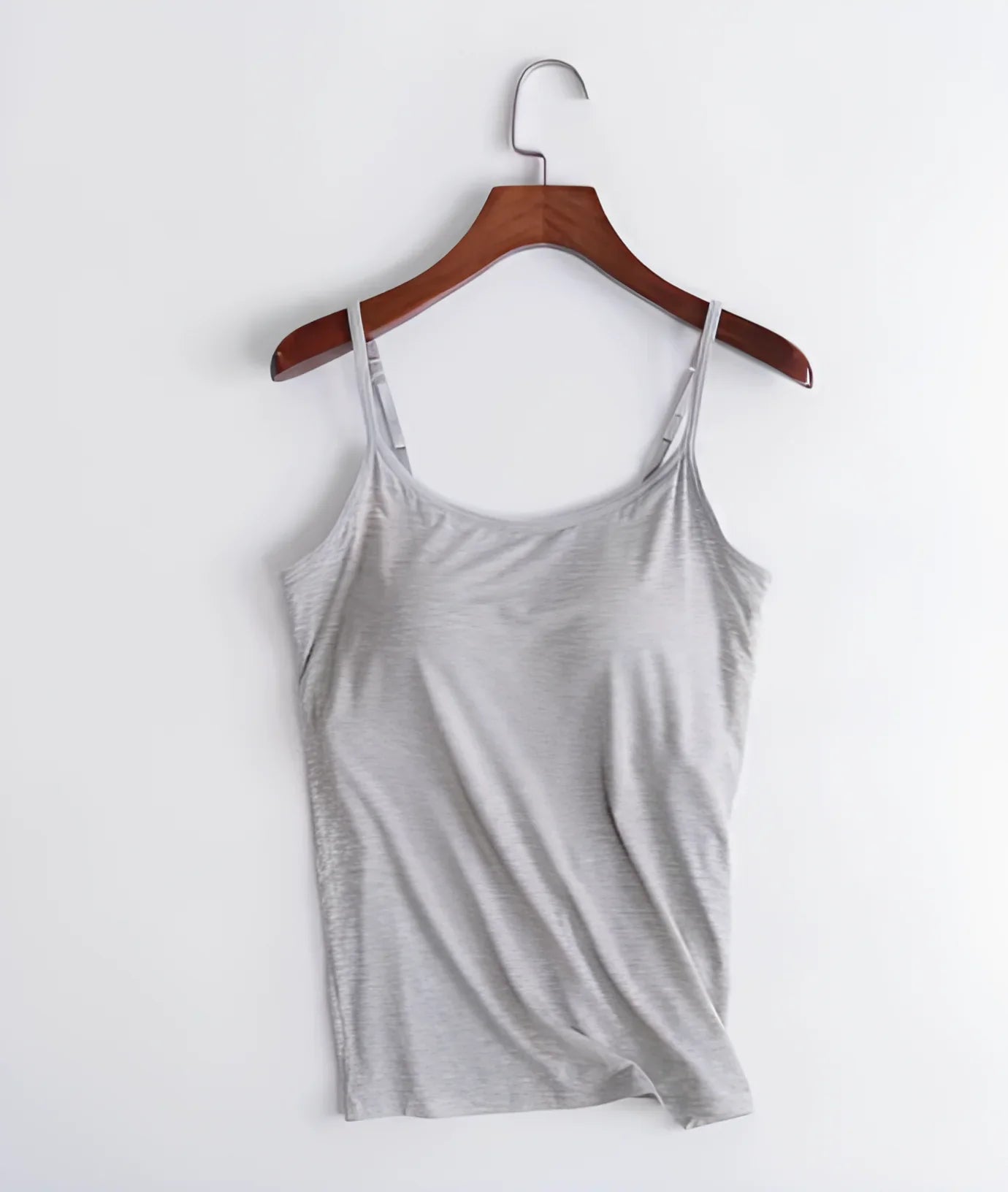 Damen Bequemes Cami Oberteil | Eingebauter BH