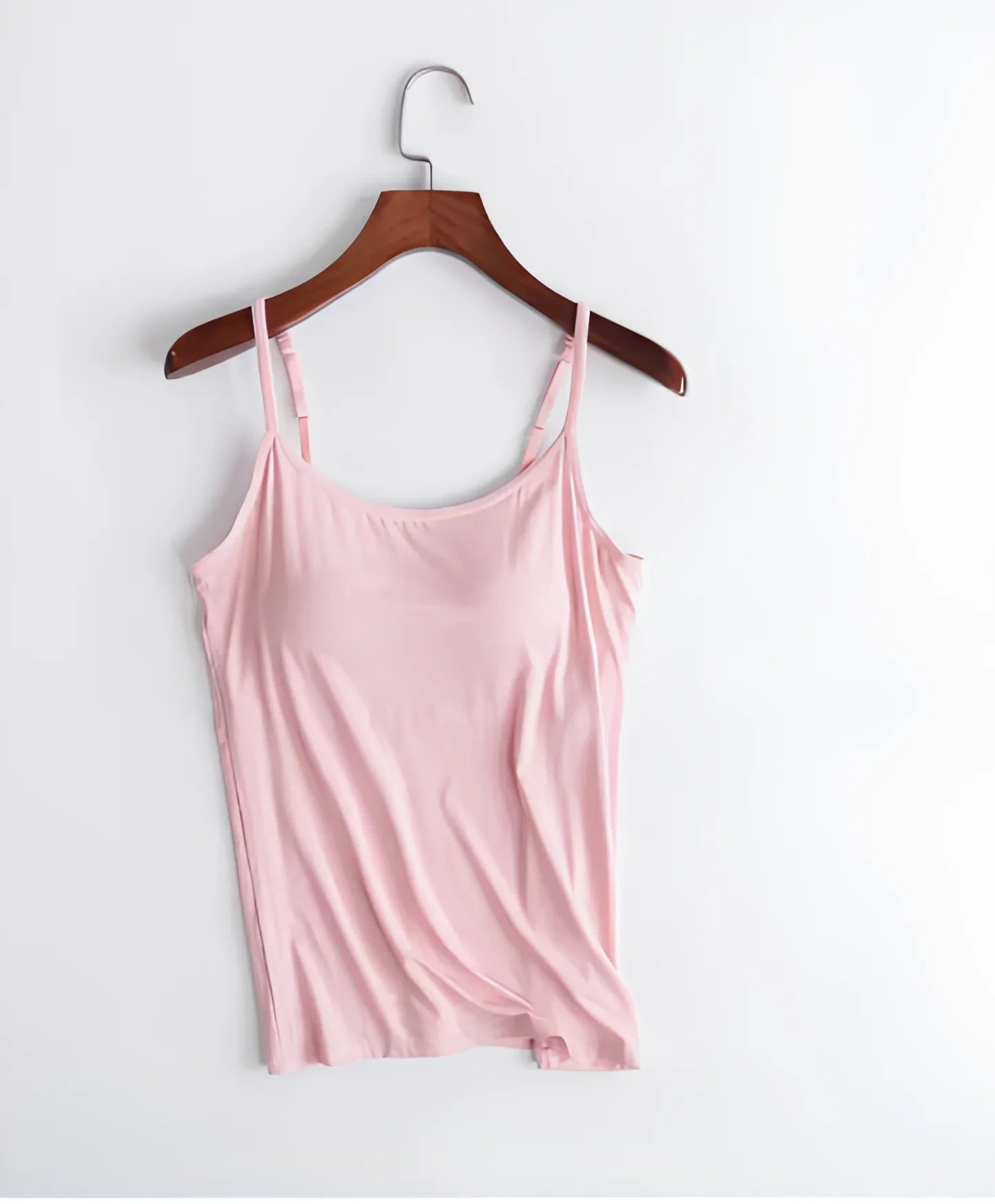 Damen Bequemes Cami Oberteil | Eingebauter BH
