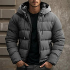 Herren Puffer Winter Reißverschluss Jacke | Kapuze